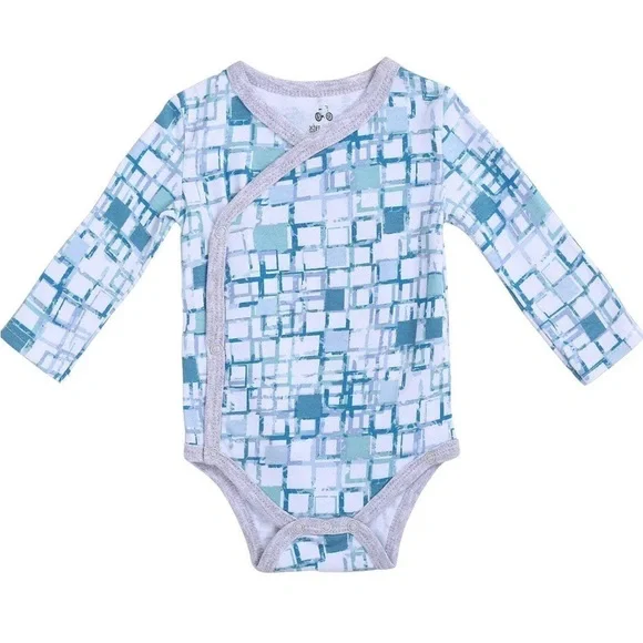 Asher and Olivia - Baby Boy's 3-Pack Long-Sleeve Kimono Bodysuit Set Onesie’s - Picture 4 of 16